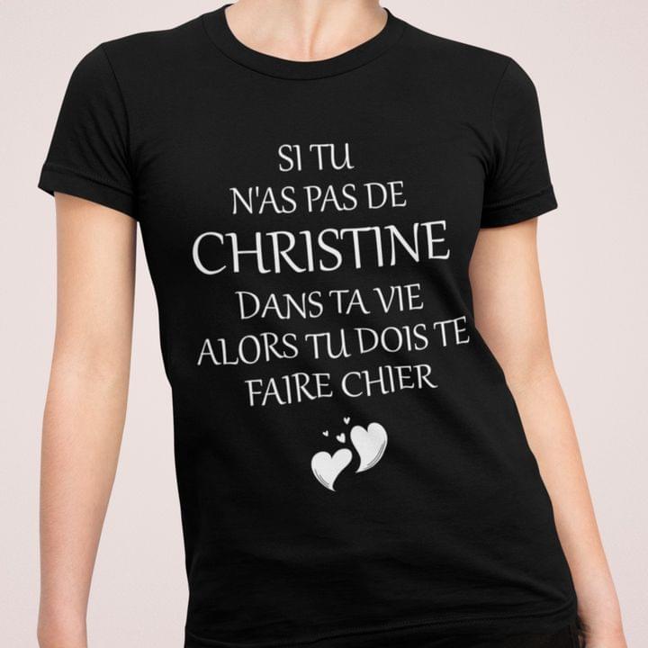 Basic Si Tu N'as Pas De Christine Dans Ta Vie Alors Tu Dois Te Faire Chier White Hearts Shirt Basic Si Tu N'as Pas De Christine Dans Ta Vie Alors Tu Dois Te Faire Chier White Hearts Shirt
