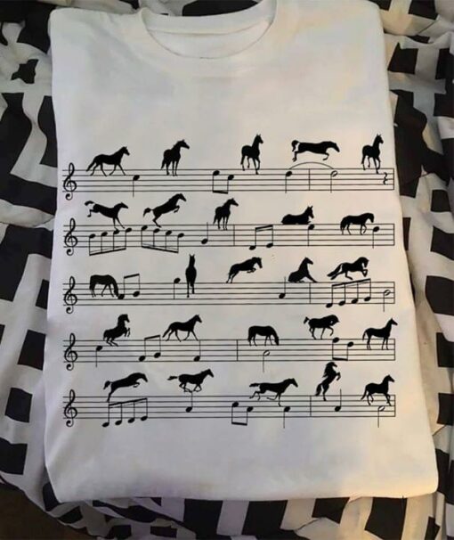 Basic Song Melody Black Horses Animals Shirt