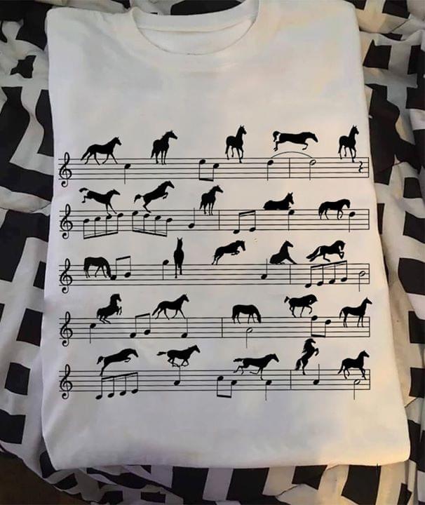 Basic Song Melody Black Horses Animals Shirt Basic Song Melody Black Horses Animals Shirt