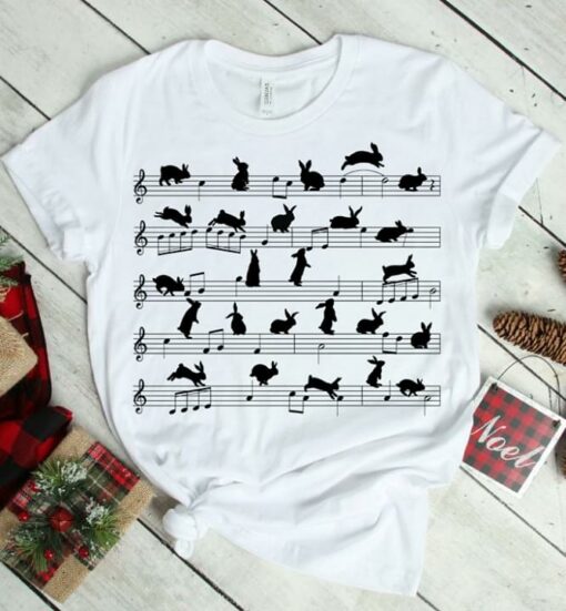 Basic Song Melody Black Rabbits Animals Shirt