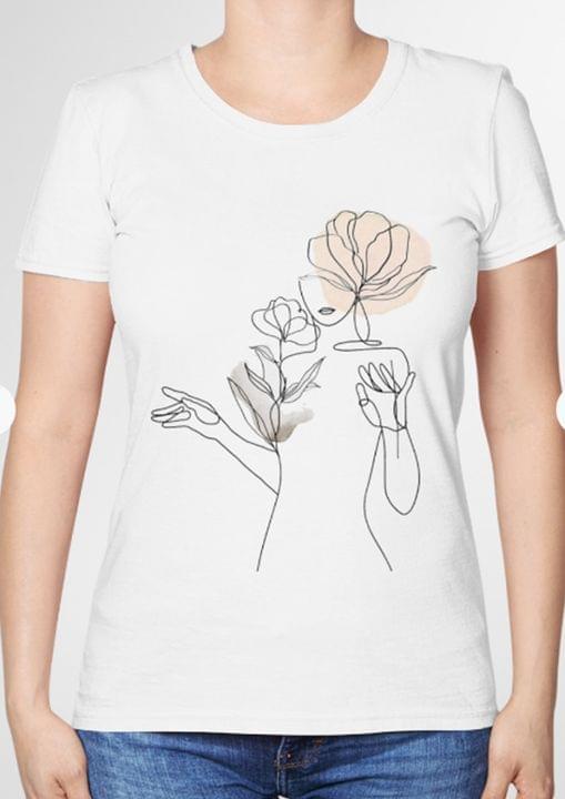 Basic Vintage Painting Lady Girl Flower Shirt Basic Vintage Painting Lady Girl Flower Shirt