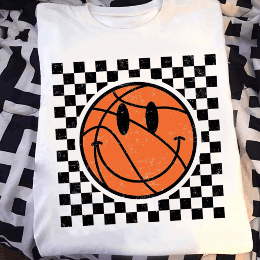 Basketball Smiling Face Ball Retro T-Shirt