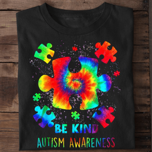 Be Kind Autism Awareness Colorful Puzzle Support T-Shirt