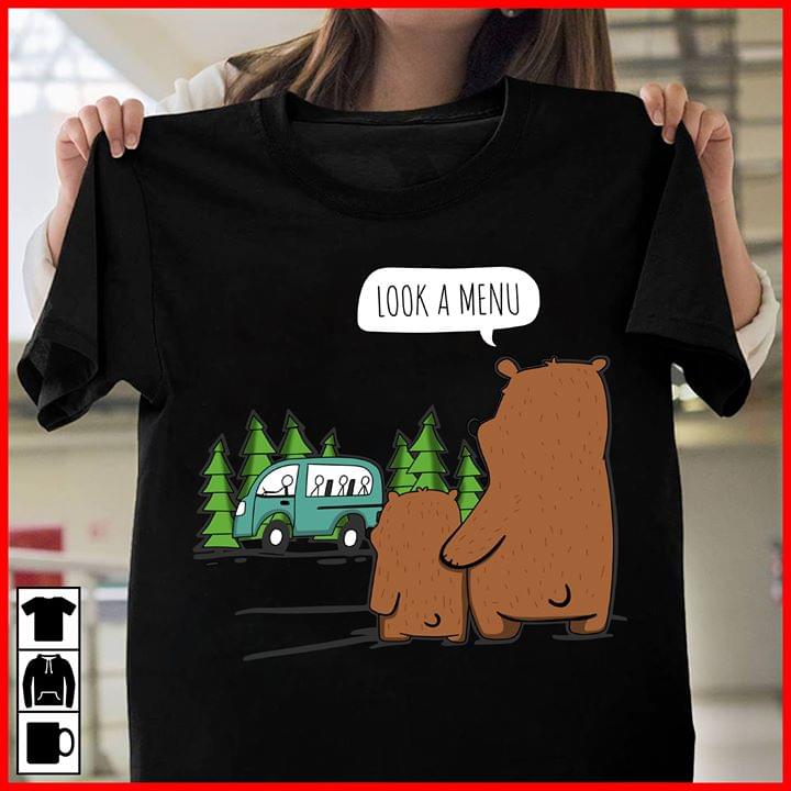 Bear Family And Their Food Look A Menu Going To Camping Shirt Bear Family And Their Food Look A Menu Going To Camping Shirt