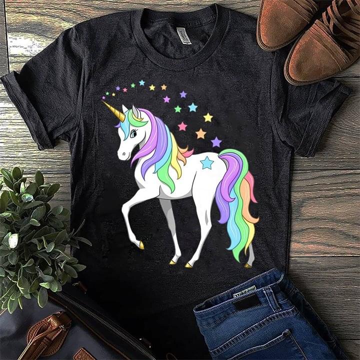 Beautiful Colorful Unicorn With Stars Shirt Beautiful Colorful Unicorn With Stars Shirt