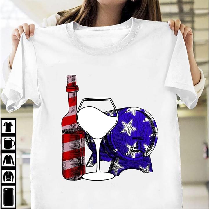 Beer And Wine Mixed American Flag Shirt Beer And Wine Mixed American Flag Shirt