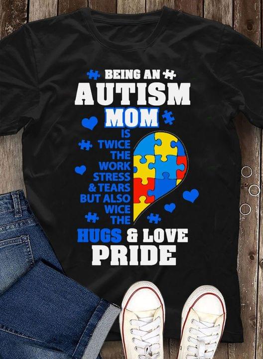 Being An Autism Grandma Is Twice The Work Stress & Tears But Also Twice The Hug & Love Pride Blue Angel Wing Autism Hearts Puzzles Shirt Being An Autism Grandma Is Twice The Work Stress & Tears But Also Twice The Hug & Love Pride Blue Angel Wing Autism Hearts Puzzles Shirt