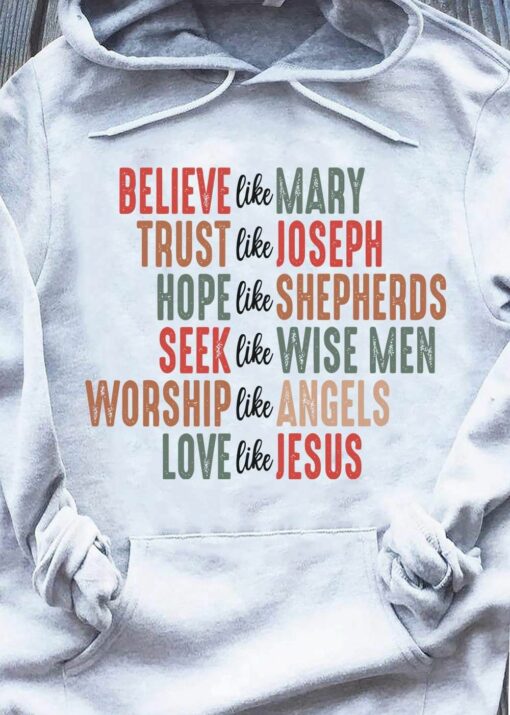Believe Trust Hope Love Jesus Angels Christian Shirt