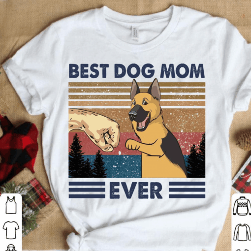 Best dog mom ever, Vintage German Shepherd Dog T-Shirt