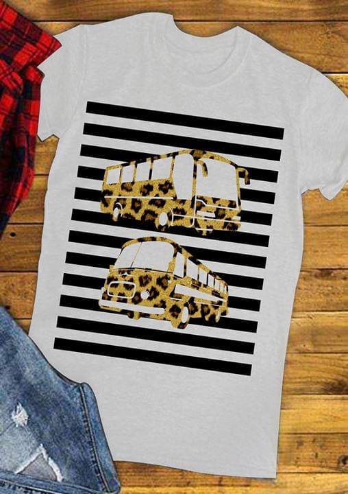 Big Camping Bus Black And White Line Shirt Big Camping Bus Black And White Line Shirt