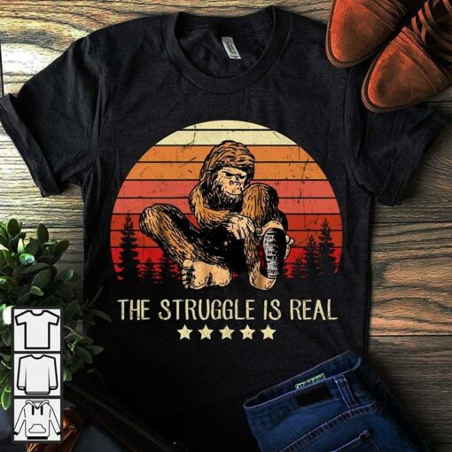 Big Foot Trying To Wear Shoes The Struggle Is Real Vintage Shirt