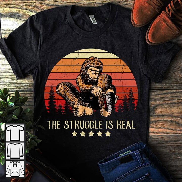 Big Foot Trying To Wear Shoes The Struggle Is Real Vintage Shirt Big Foot Trying To Wear Shoes The Struggle Is Real Vintage Shirt