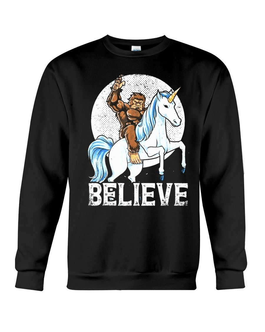 Bigfoot Riding Unicorn The Believe T-Shirt Bigfoot Riding Unicorn The Believe T-Shirt