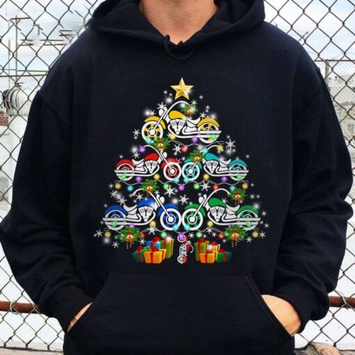 Biker Christmas Tree Presents Shirt