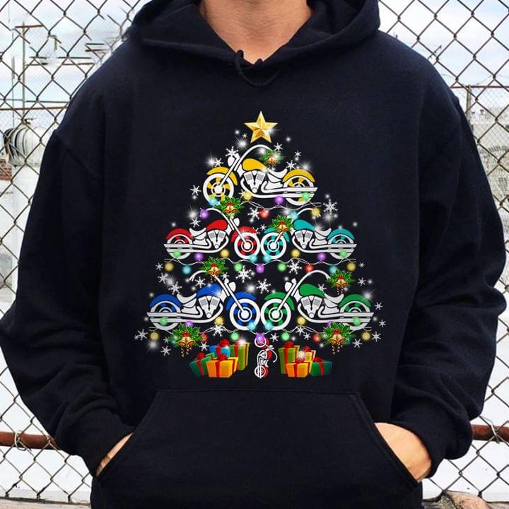 Biker Christmas Tree Presents Shirt Biker Christmas Tree Presents Shirt