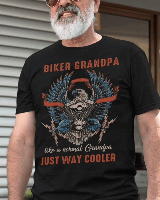 Biker Grandpa like a normal Grandpa just Way Cooler Biker Grandpa T-Shirt