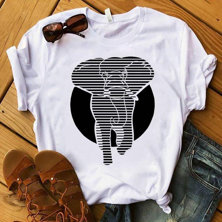 Black And White Art Elephant And Black Sun Shirt Black And White Art Elephant And Black Sun Shirt