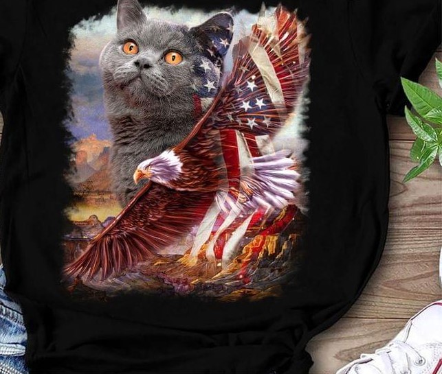 Black Cat Eagle Flag Of America Land Animals Shirt Black Cat Eagle Flag Of America Land Animals Shirt