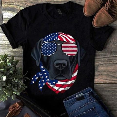 Black Dog And America Flag Shirt Black Dog And America Flag Shirt