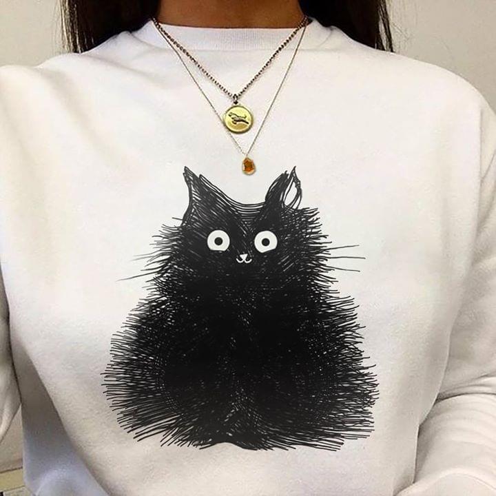 Black Tiny Cute Cat Looking At You Shirt Black Tiny Cute Cat Looking At You Shirt