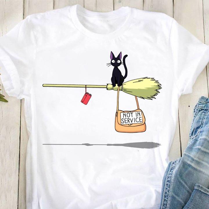 Black Witch Cute Cat Not In Service Shirt Black Witch Cute Cat Not In Service Shirt