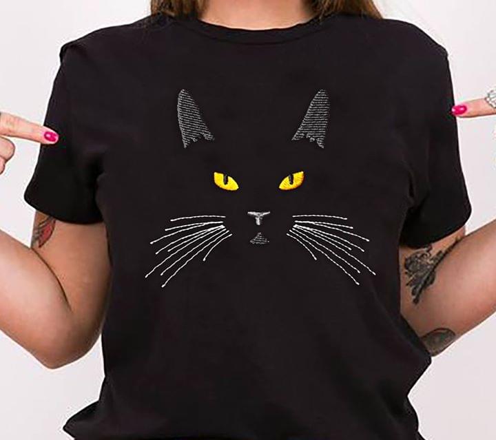 Black Yellow Eye Cat Shirt Black Yellow Eye Cat Shirt