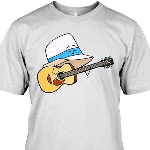 Blue Line White Hat Playing Guitar Shirt
