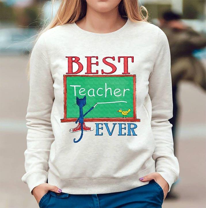 Blue Thin Cat And Yellow Bird Best Teacher Ever Shirt Blue Thin Cat And Yellow Bird Best Teacher Ever Shirt
