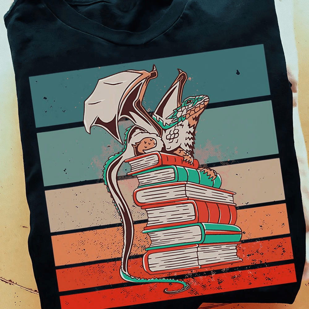 Bookworms and Book Dragon, Vintage T-Shirt Bookworms and Book Dragon, Vintage T-Shirt