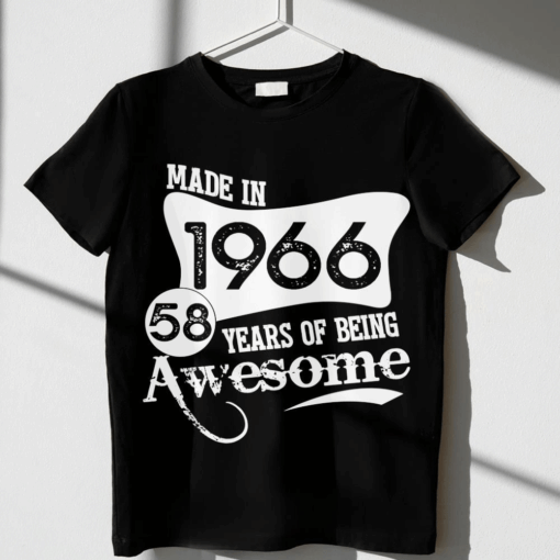 Born in 1966 Vintage 58th Birthday Gift Shirt for Men &amp Women