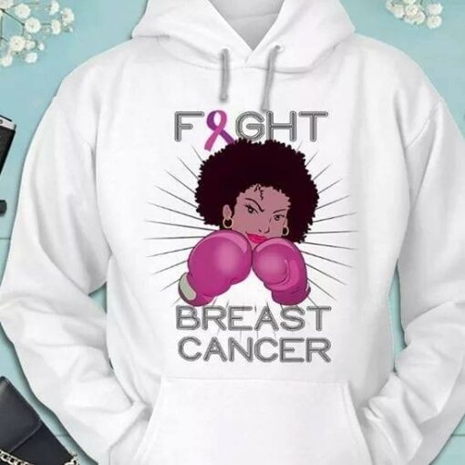 Boxing Girl Fight Breast Cancer Hoodie