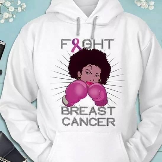 Boxing Girl Fight Breast Cancer Hoodie Boxing Girl Fight Breast Cancer Hoodie