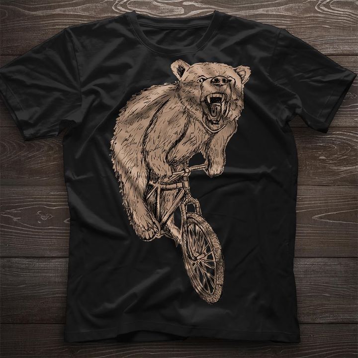 Brown Angry Bear Bicycle Racing Boi Style Shirt Brown Angry Bear Bicycle Racing Boi Style Shirt
