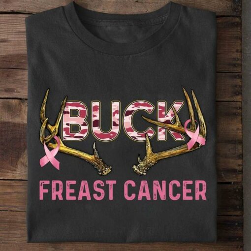 Buck Freast Cancer Deer Horns Shirt
