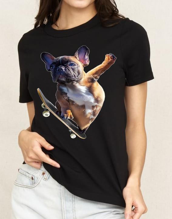 Bull Dog Skateboarding Animal Shirt Bull Dog Skateboarding Animal Shirt