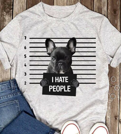 Bulldogs I Hate People Style Shirt