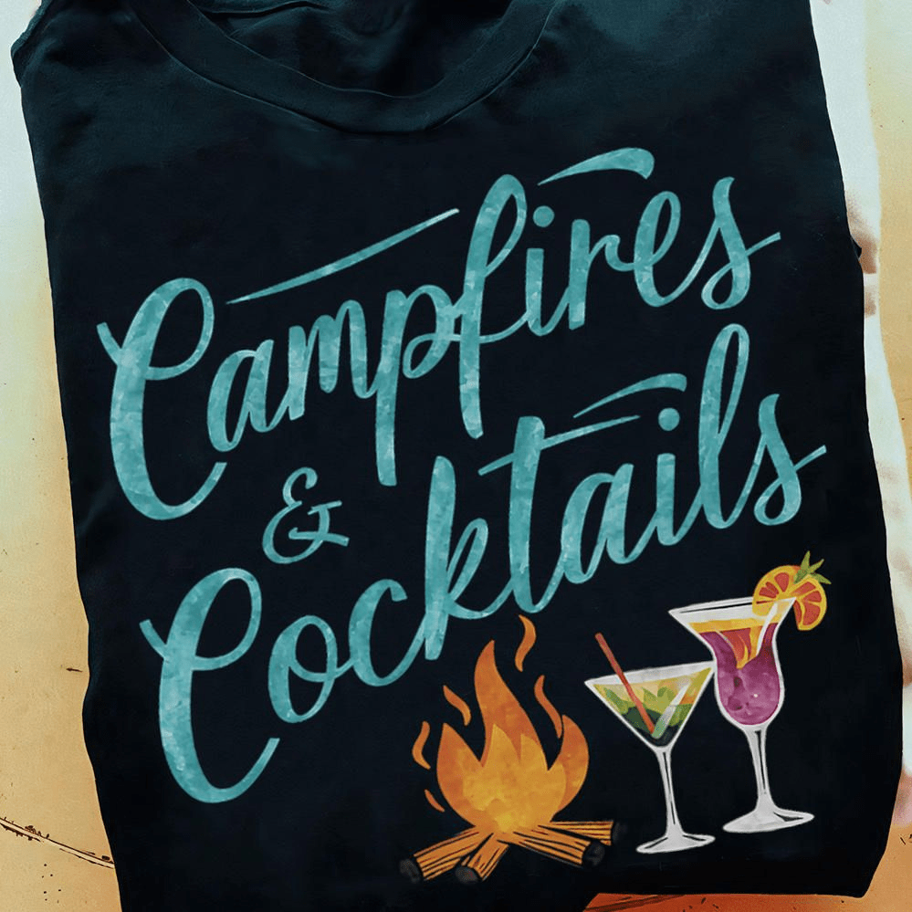 Campfires and Cocktails the Simple T-Shirt Campfires and Cocktails the Simple T-Shirt