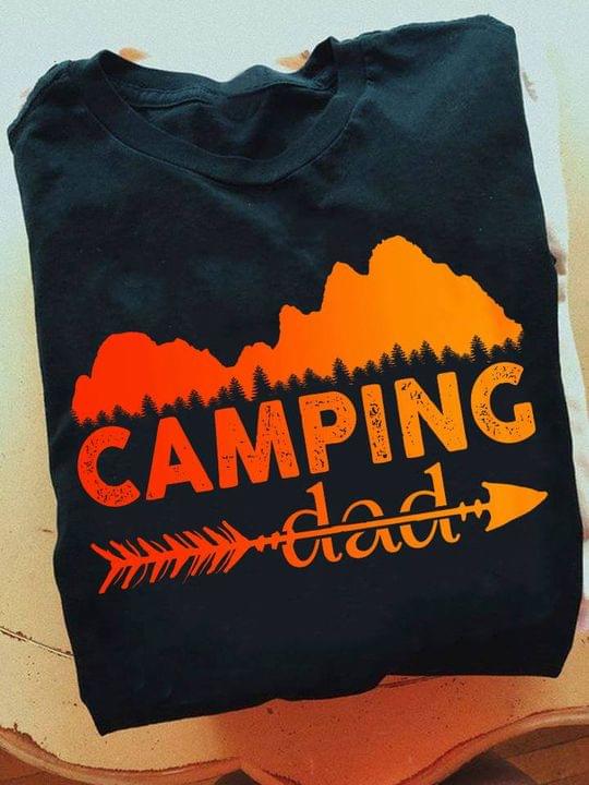 Camping Dad Orange Landscape Mountain Tree Forest Shirt Camping Dad Orange Landscape Mountain Tree Forest Shirt
