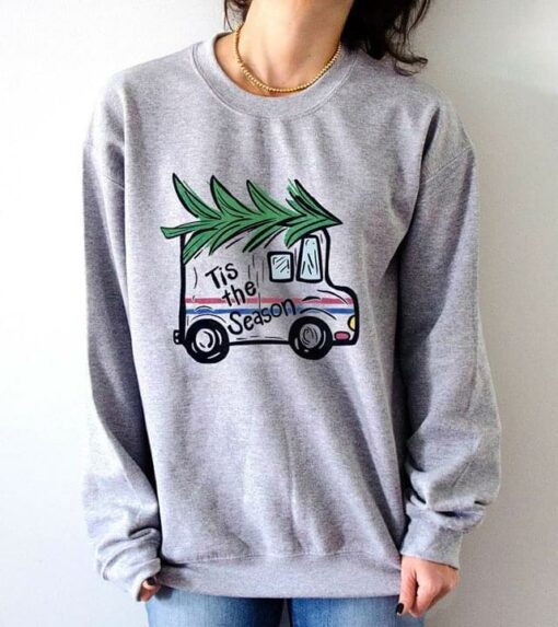 Camping Mini Truck And Christmas Tree Tis The Season Shirt