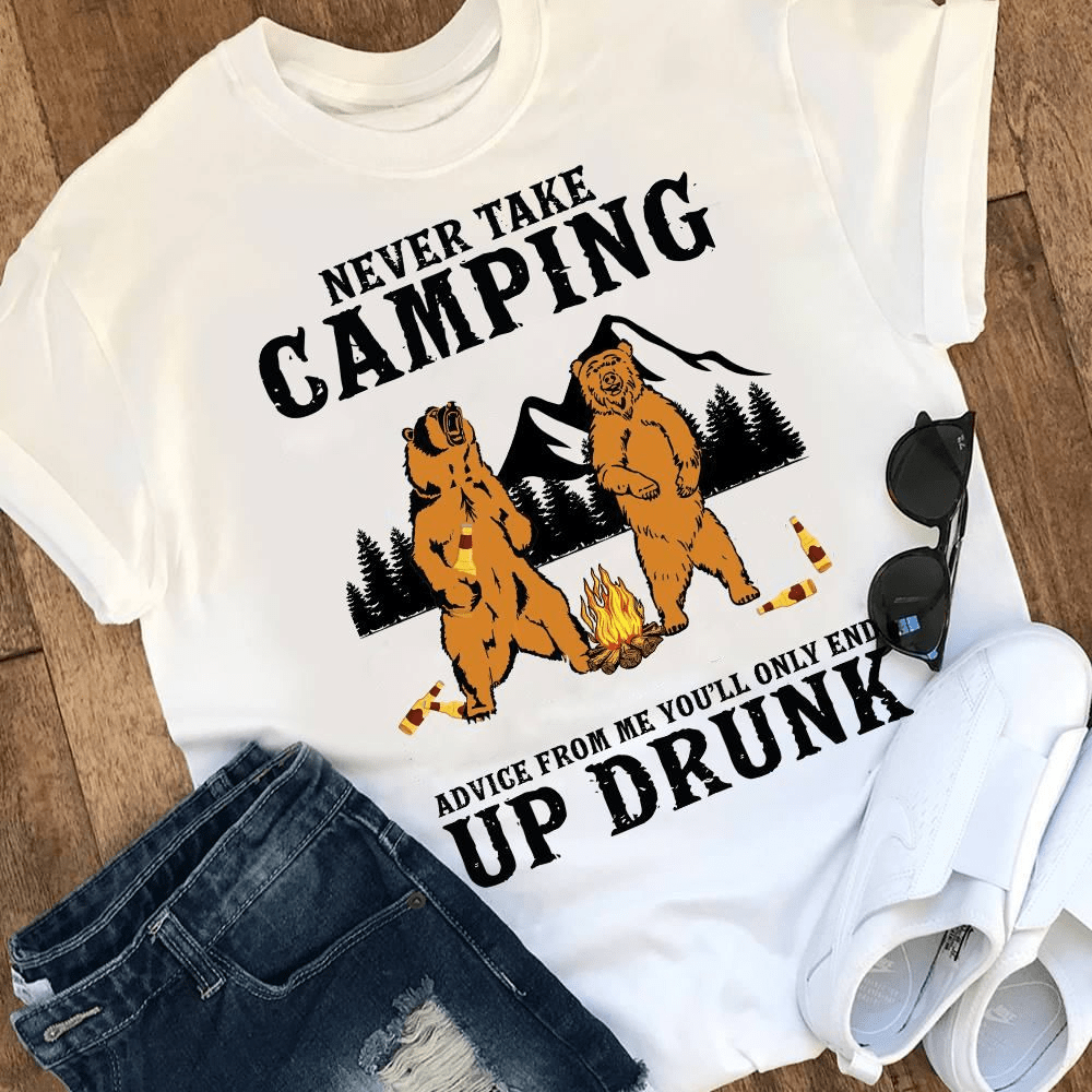 Camping Only End Up Drunk, Beer Bear Campsite T-Shirt Camping Only End Up Drunk, Beer Bear Campsite T-Shirt
