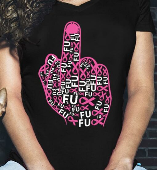 Cancer Fuck Hand Style Shaped Shirt