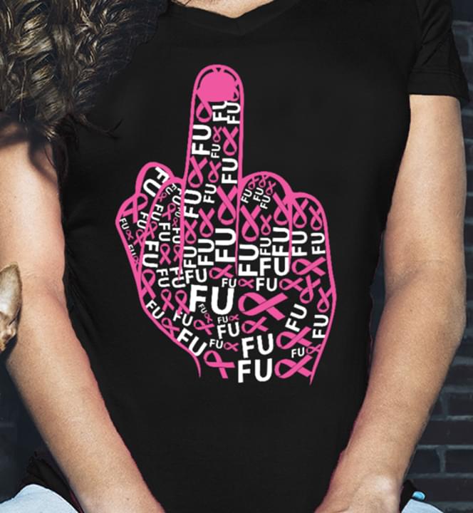 Cancer Fuck Hand Style Shaped Shirt Cancer Fuck Hand Style Shaped Shirt