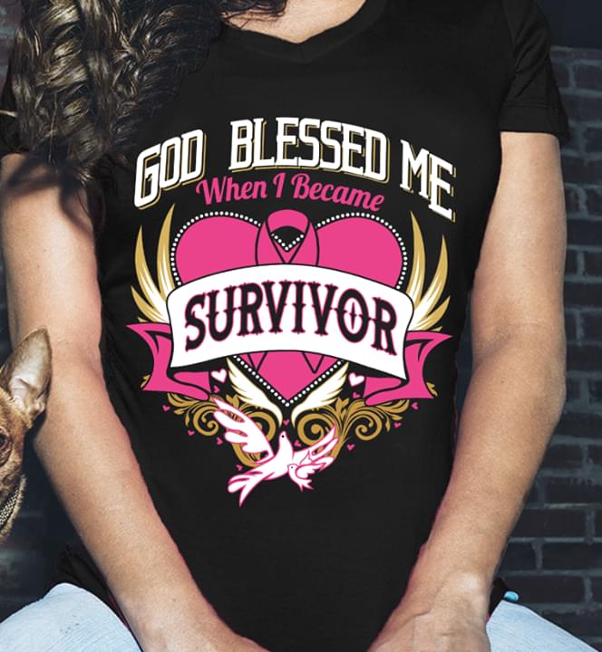 Cancer Royal Pinky Heart God Blessed Me When I Became Survivor Shirt Cancer Royal Pinky Heart God Blessed Me When I Became Survivor Shirt