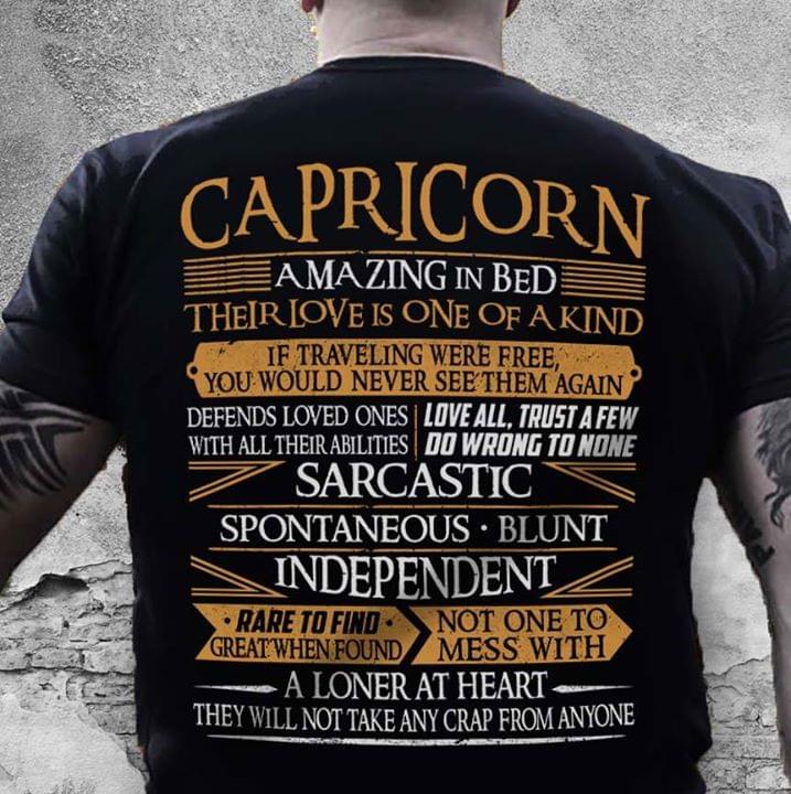 Capricorn Amazing In Bed Their Love Is One Of A Kind If Traveling Were Free Shirt (Back Side) Capricorn Amazing In Bed Their Love Is One Of A Kind If Traveling Were Free Shirt (Back Side)
