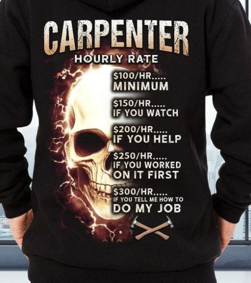 Carpenter Hourly Rate Skull Shirt