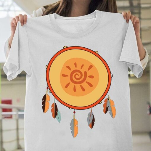Cartoon Style Sun Feathers Dream Catcher Shirt