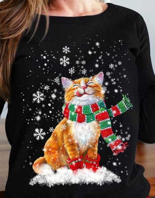 Cat Christmas Snow Shirt Cat Christmas Snow Shirt