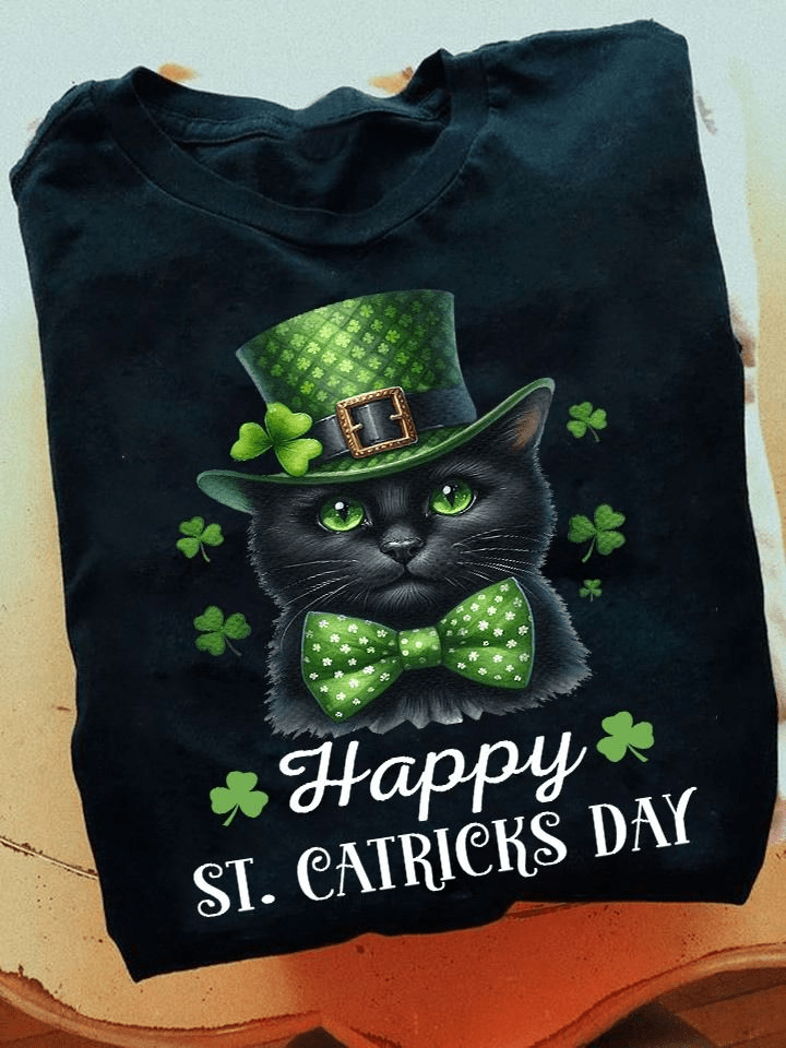 Cat Happy St. Catricks Day, St. Patricks Day T-Shirt Cat Happy St. Catricks Day, St. Patricks Day T-Shirt