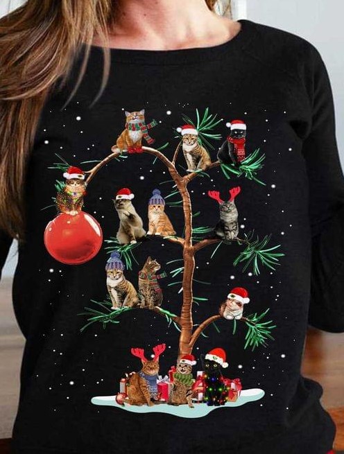 Cats Christmas Tree Snow Shirt Cats Christmas Tree Snow Shirt