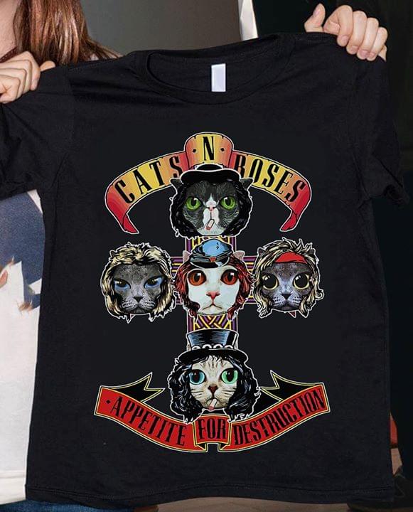Cats N Roses Appetite For Destruction Shirt Cats N Roses Appetite For Destruction Shirt